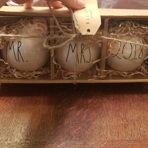 Rae Dunn "Mr. & Mrs." Ornaments